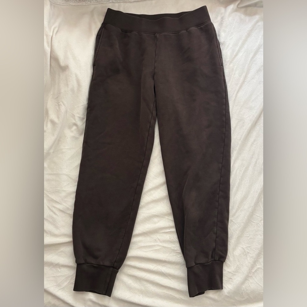 SOLD tna NWOT aritzia brown cozy fleece boyfriend jogger sweatpants size medium!